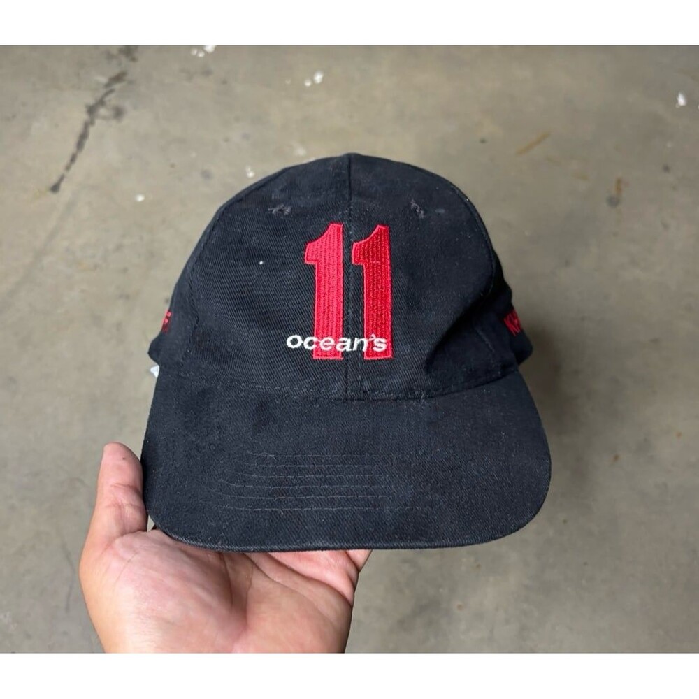 Vintage Oceans 11 Hat KHFX Special Effects Crew Set 2001 Black Stapback